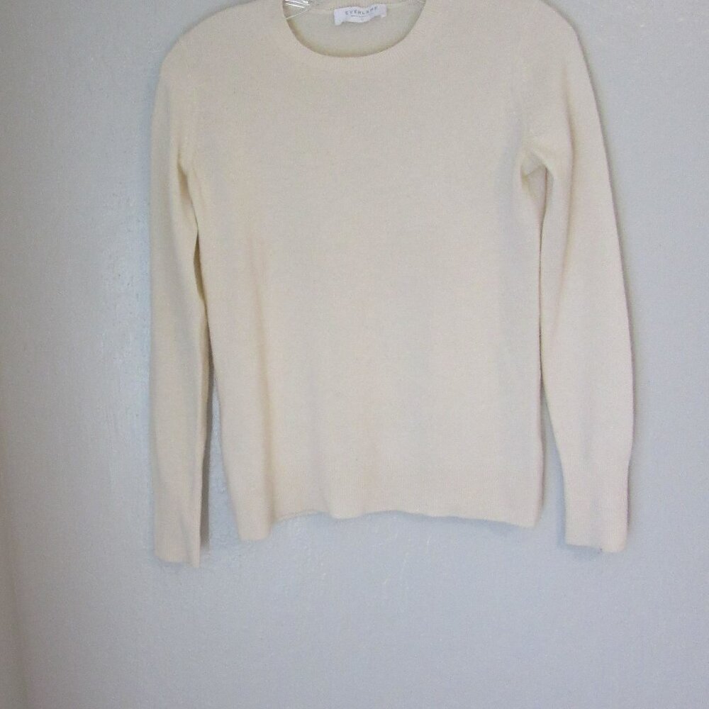 EVERLANE Cream Cashmere Size XS Pullover Long Sleeve Sweater